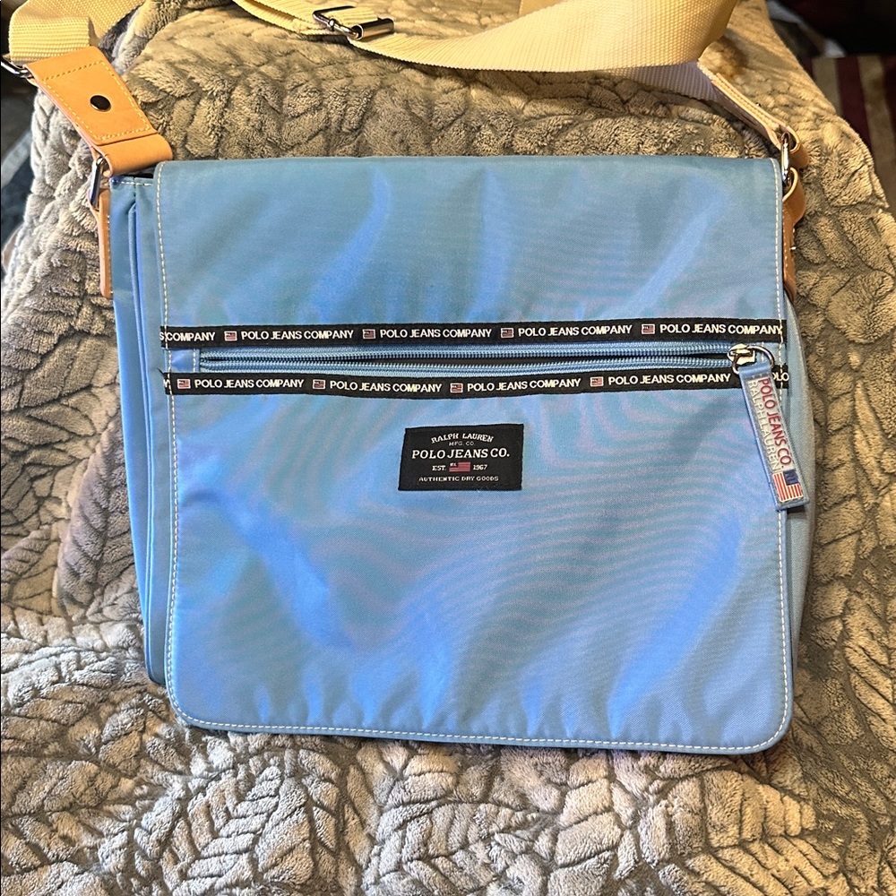 Vintage 90 Polo Jeans Ralph Lauren light blue Cross Body Bag Purse